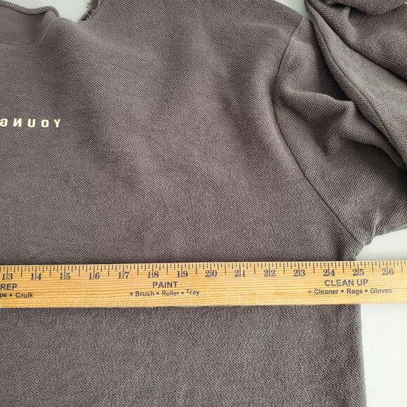 YoungLA Men 816 Terry Raw Cut Reversible Top Shirt L Gray Neutral Minimalist - Picture 9 of 11
